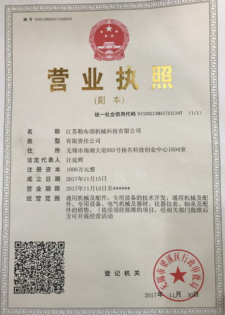 Cina Jiangsu Lebron Machinery Technology Co., Ltd. Sertifikasi